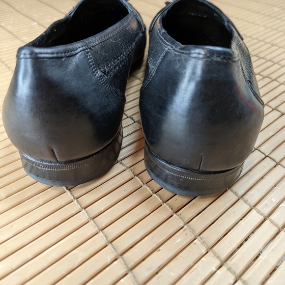 Florsheim Woven Vamp Tassel Leather Loafers men's sz 10 EEE Black Dress Shoes Ca - Picture 4 of 11